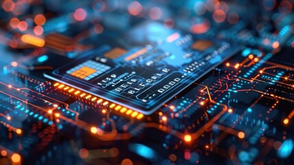 Fototapete - Cutting edge 3D rendering depicting the of a secure and seamless payment gateway system showcasing the advanced technology and infrastructure behind efficient reliable