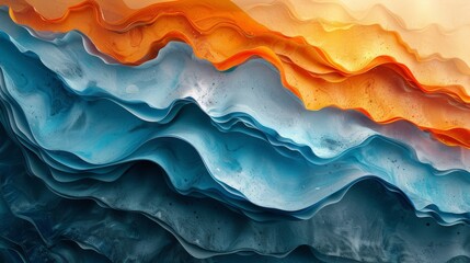Abstract 4K wallpaper with bright colors and shapes in teal and orange background
