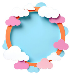 Sticker - PNG Cloud circle border photography pattern balloon.