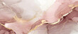 © hanifa - Abstract dusty blush liquid watercolor background with golden cracks. Pastel pink marble. Generative AI.