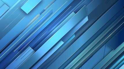 Wall Mural - Abstract blue background with diagonal straight lines