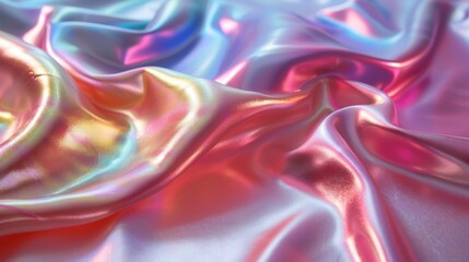 Wall Mural - The holographic abstract pastel colors backdrop with neon color foil effect rainbow graphic psychedelic iridescent creative background trends of the 80s or 90s