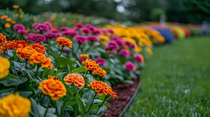 Wall Mural - Flower Garden with Bright Colors 