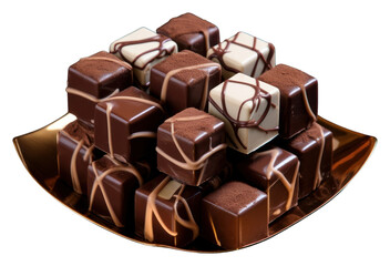 Sticker - PNG Cube shaped chocolate arrangement dessert fudge food.