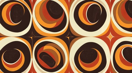 Canvas Print - Vintage geometric pattern from the 1970s