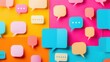 © Анатолий Сав - A vibrant background with colorful speech bubbles, perfect for advertising and marketing agencies. Generative AI