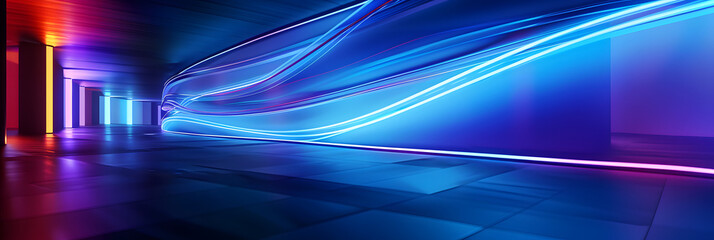 Wall Mural - Blue Neon Business Background