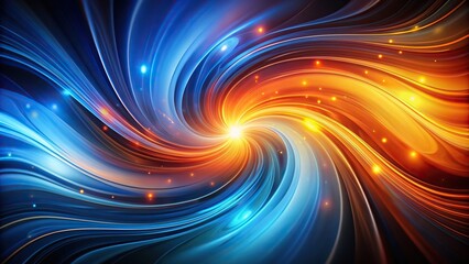 Blue and orange background with colorful swirl and light leak effect on black background wallpaper, blue, orange, background