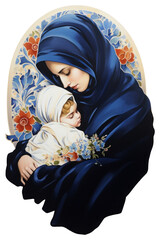 Poster - PNG Mother portrait adult art.