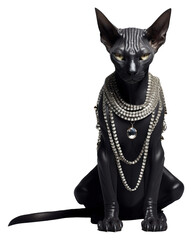 Sticker - PNG Sphinx cat jewelry necklace animal.