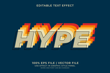 Poster - Text effect Hype editable vector, vintage retro style text effect