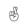 © InvisionFrameStudio - Fingers Crossed Icon. Simple fingers crossed icon for social media, app, and web design. Vector illustration.