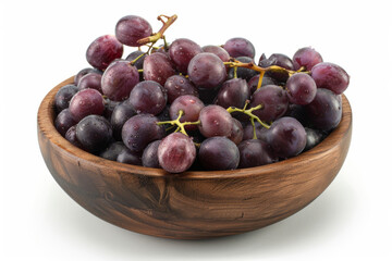 Wall Mural - Red Grapes in a Wooden Bowl