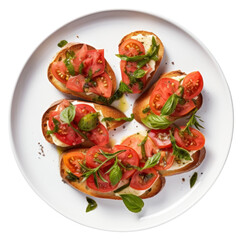 Canvas Print - PNG Bruschettas plate food meal.