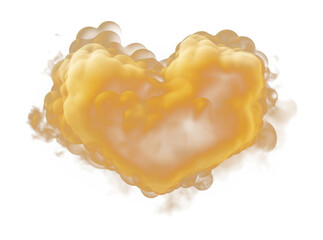 Poster - PNG Gold heart cloud fire black background.