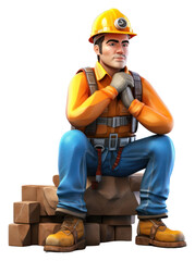 Canvas Print - PNG  Construction worker hardhat helmet adult.