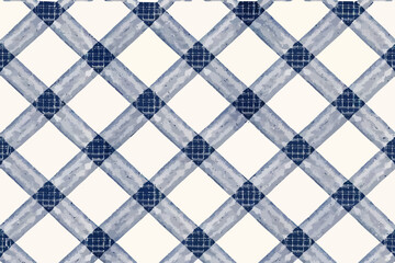 Blue and White Diamond Lattice Pattern. Vector illustration design.