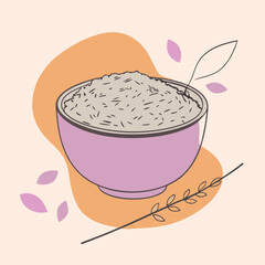 illustration of bowl of rice