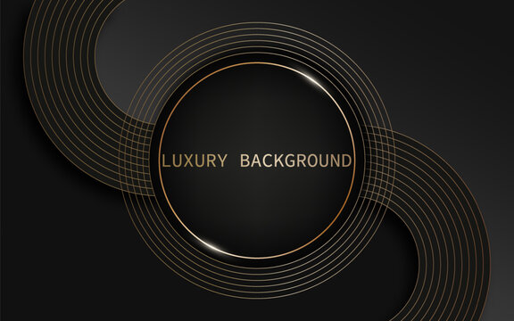 A black background with gold lines and a circle in the middle. The circle is labeled  Luxury background