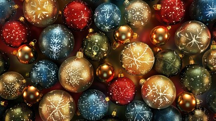 Christmas balls, Christmas, Christmas ornament image background - generative ai