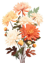 Sticker - PNG Chrysanthemum bouquet chrysanths pattern flower.