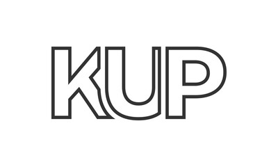 Poster - KUP logo design template with strong and modern bold text. Initial based vector logotype featuring simple and minimal typography. Trendy company identity.