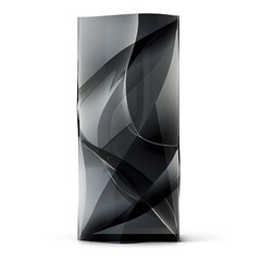 Wall Mural - Dark glass banner isolated on white background Generative Ai 