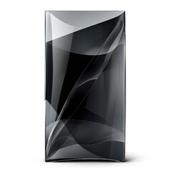 Wall Mural - Dark glass banner isolated on white background Generative Ai 
