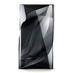Wall Mural - Dark glass banner isolated on white background Generative Ai 