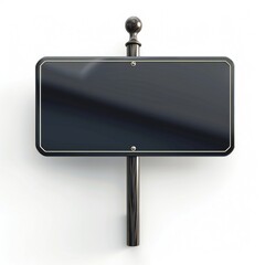 Wall Mural - Dark glass banner isolated on white background Generative Ai 