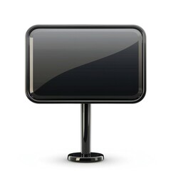 Wall Mural - Dark glass banner isolated on white background Generative Ai 