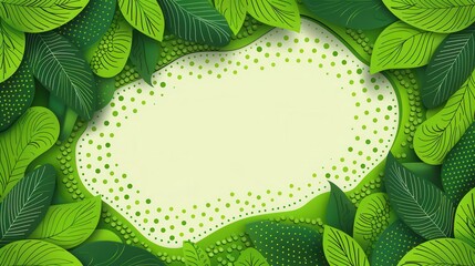 Wall Mural - Green Leaf Background with Copy Space.