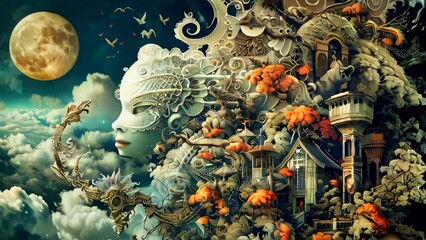 Wall Mural - Intricate surreal fantasy animation