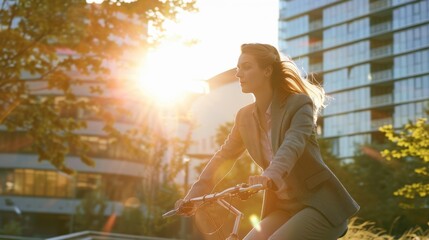 Poster - The woman on a bike