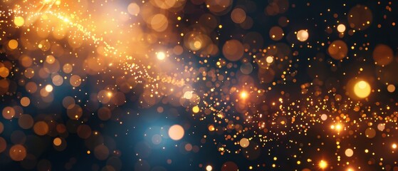 Golden Sparkle and Lights Abstract Background
