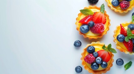 Wall Mural - Fruit Dessert Inspirations with copy space  