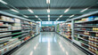 © Sheviakova - supermarket shelves with goods out of focus in motion