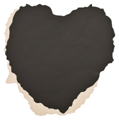 Sticker - PNG  Haert shape ripped paper black white background weathered.