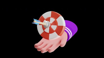 Aufkleber - 3D Animation of Target offers a variety of options | Alpha Channel