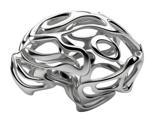 Wall Mural - PNG A brain symbol silver jewelry metal.