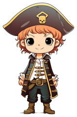 Poster - PNG Pirate cartoon cute white background.