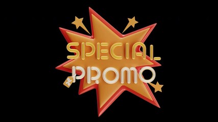 Poster - 3D Animation of Special Promo displays discounts | Alpha Channel