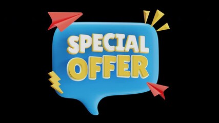 Poster - 3D Animation of Special Offers Attract Buyers | Alpha Channel