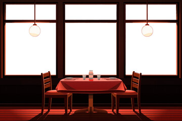 Sticker - PNG Red dining architecture restaurant furniture.