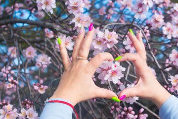 Poster - Girl in almond blossom