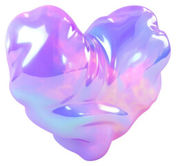 Sticker - PNG Heart abstract purple translucent.