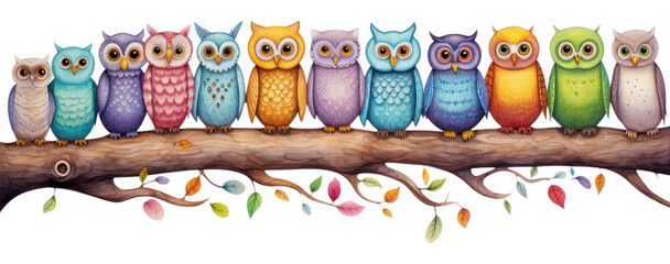 Sticker - PNG Owls animal bird art.