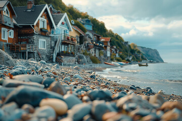 Poster - AI generative photo image of beautiful tropical island sea beach landscape