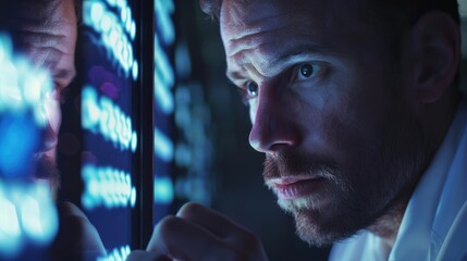 Poster - The picture of the professional geneticist that has been working about gene inside the laboratory, the geneticist require skills genetics knowledge, DNA analysis,experience and lab technique. AIG43.