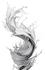 Wall Mural - PNG Silver swirl splattered simplicity.